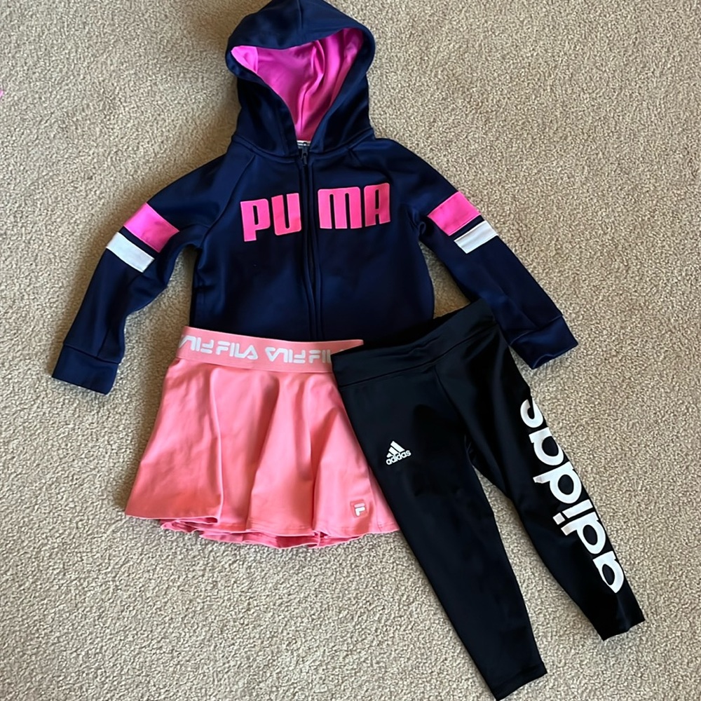 2T Girls Puma, Fila, Adidas sports bundle